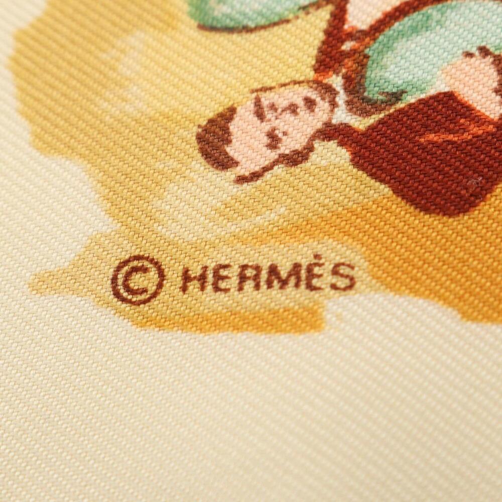 HERMES Cream Silk Scarf - Picture 2 of 6